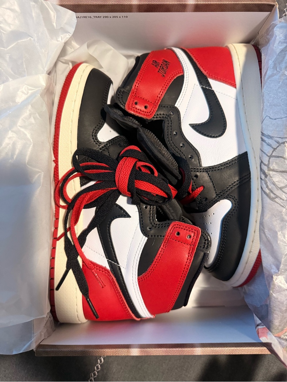 Jordan Kids Red Black White High-Top Sneakers